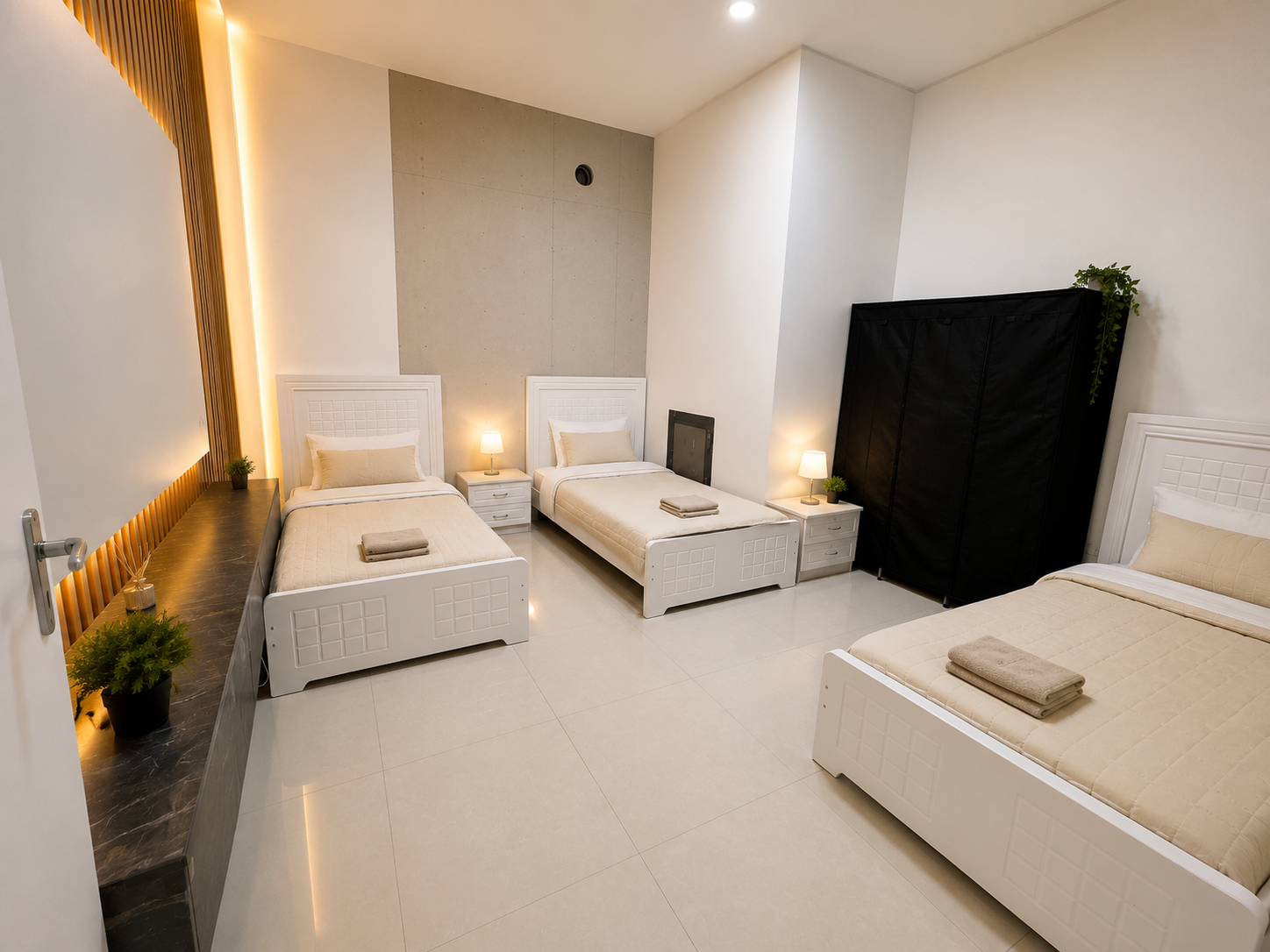 Room for 3 without window:  Single Bed